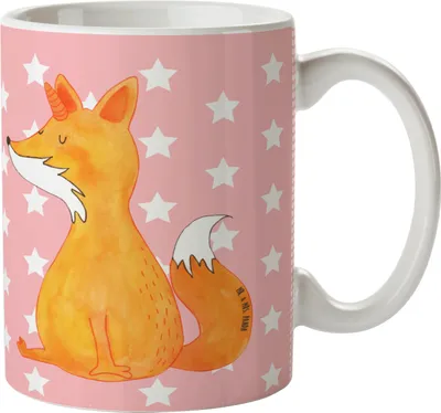 Produktbild von Mr. & Mrs. Panda Pott Einhorn Wunsch - Rot Pastell - Geschenk, Unicorns, Trinklernbecher, Fuchshörnchen, Unicorn, Einhörner, Plastikbecher, Haferl, Kindertasse, Füchse