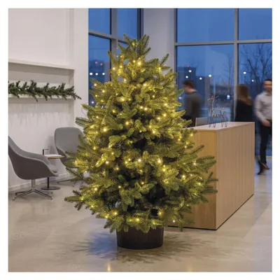 LED Weihnachtliche Nano-Kette kupferfarben, 10 m, Außen und Innen, warm-weiß, Timer