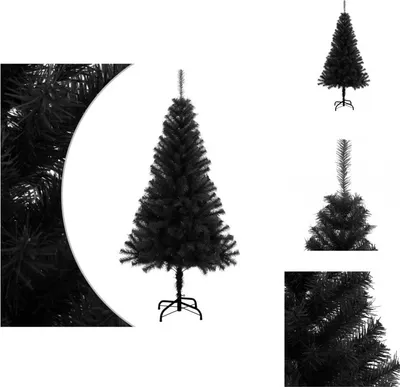 Zdjęcie produktu dla vidaXL Sztuczna choinka ze stojakiem czarna 150 cm PVC - Choinki