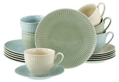 Produktbild von CreaTable, 24032, Valencia Pastell, Kaffeeservice 18-tlg, Porzellan