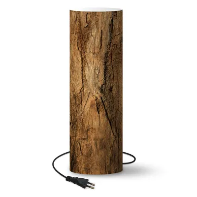 Obrázok produktu pre MuchoWow® Svietidlá Stojacie lampy LED lampa Vrátane LED lampy Kmeň stromu - Drevo - Textúra 60x60cm Lampa - Stojacia lampa obývacia izba spálňa