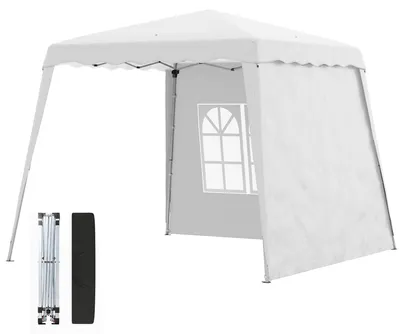 Produktbild von Faltbarer Gartenpavillon mit verstellbarer H?he aus Stahl und Oxford-Gewebe, 2,4 x 2,4 x 2,5 m