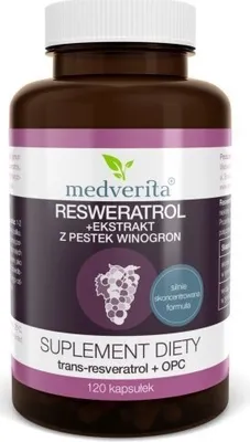 Produktbild von Medverita Resveratrol OPC – 120 Kapseln | Hochdosiert, Antioxidativ, Unterstützt Herz & Zellschutz