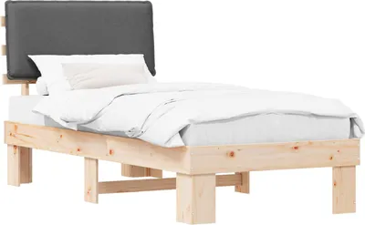 Obrázek produktu pro Rám postele s čalouněným čelem s čelo Tmavě šedá 100 x 200 cm