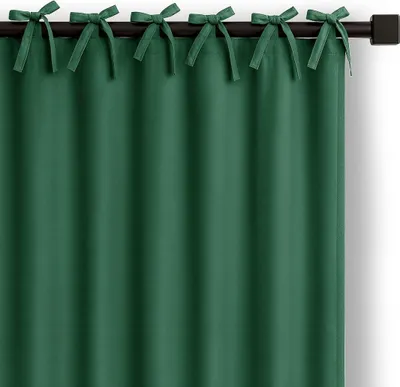 Produktbild von Gardine Bindeband Aufhängung Vorhang Verdunkelnd Einfarbig 140x250 cm Carli Dunkel Grün