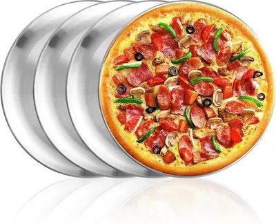Immagine prodotto di Vassoio per pizza in acciaio inossidabile per una pizza perfetta, adatto al microonde
