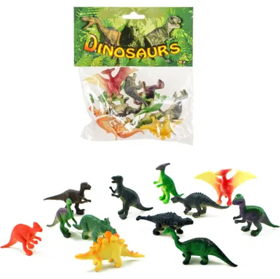 Immagine prodotto di Set da 12 dinosauri, circa 45-60 mm - assortimento di 12 pezzi, plastica