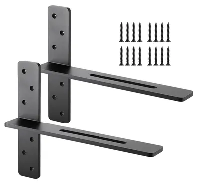 Obrázok produktu pre VEVOR držiak na police, 2 ks, nosnosť 90 kg, ťažký držiak na police 406,4x73,5x304,8 mm, oceľový držiak na police, plávajúce kovanie držiaka na pracovné dosky so skrutkami