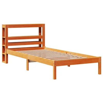 Produktbild von Bettgestell mit Kopfteil ohne Matratze Wachsbraun 100x200 cm