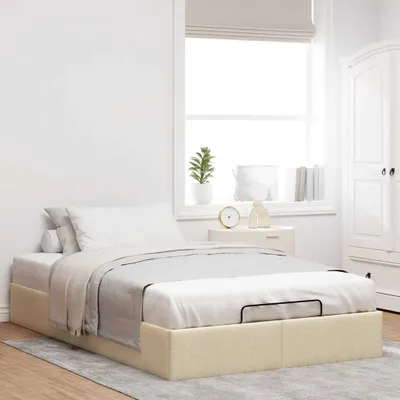 Produktbild von vidaXL Ottoman-Bett ohne Matratze Creme 120x200 cm Stoff