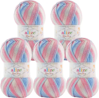 Produktbild von 500g Baby Wolle Strickgarn ALIZE Baby Best Batik Antipilling, unterschiedliche Farben