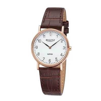 Produktbild von Regent Damen Uhr Lederarmband Leder Armbanduhr Analog braun URF1431