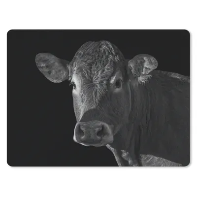 Produktbild von MuchoWow® Mauspad Mousepad Kuh - Tiere - Schwarz - Weiß - Porträt 40x30 cm - Mousepads - Maus Mat - Pad - Mausunterlage - Anti Rutsch