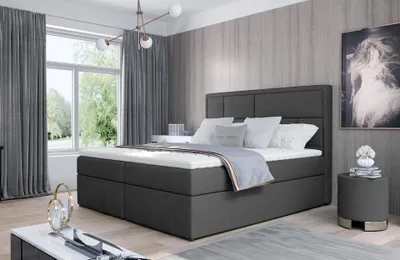 Obrázok produktu pre Manželská posteľ 180x200 OVARIO - tmavo šedá