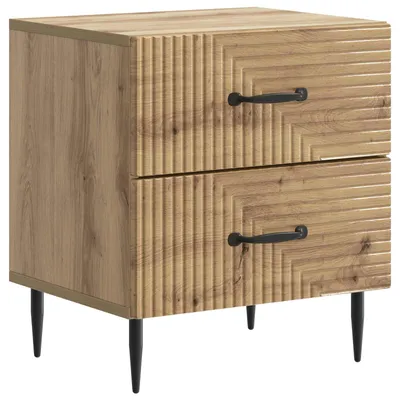 Productafbeelding van Nachtkastje Artisanaal eiken 43 x 34,5 x 47,5 cm Bewerkt hout