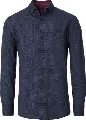 Produktbild von REDMOND Herren Freizeithemd Button-Down Modern-Fit Rot Print 3XL