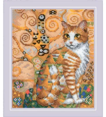 Zdjęcie produktu dla Zestaw do haftu krzyżykowego Riolis "Złota Kotka", tkanina Aida 14 ct, schemat do liczenia, wymiary 30x40 cm
