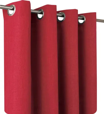 Produktbild von Vorhang bordeaux 140x245 cm Ösen blickdicht Struktur Leinenoptik uni Gardine