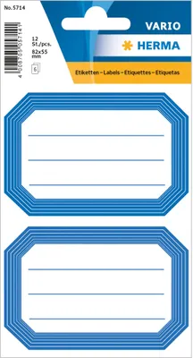 Immagine prodotto di Etichette scolastiche HERMA con bordo blu neutro 82x55 mm