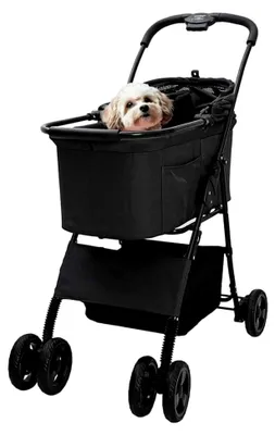 Produktbild von Faltbarer Haustierwagen Schwarz 81 x 47 x 99 cm Polyester