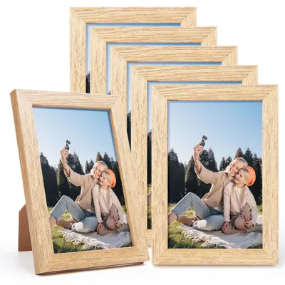 Fotorahmen-Set 6er 10x15 cm MDF Acrylglas Eiche