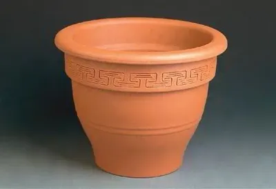 Produktbild von Terra-Glockentopf aus Ton 'Natur' mit Dekoring, 46 cm