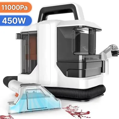 Obrázek produktu pro Čistič skvrn – čistič koberců a čalounění – 450 W – 11 kPa – funkce stříkání a vysávání – kabel 5,5 m – 220–240 V