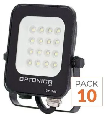 Image de Projecteur LED extérieur SMD 10W, indice de protection IP65, couleur noire - Pack de 10 - Lumière chaude 2300K - 3500K