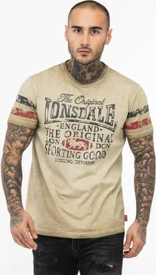 Zdjęcie produktu dla T-shirt męski regular fit SKELD Sand/Navy/Red M Lonsdale