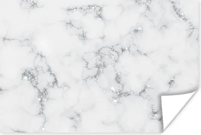 Produktbild von MuchoWow® Poster Marmor - Weiß - Silber - Glitter - Marmoroptik - Chic 120x80 cm - Bilder