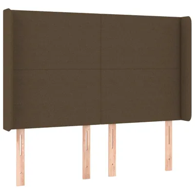 Produktbild von vidaXL Kopfteil mit Ohren Dunkelbraun 147x16x118/128 cm Stoff