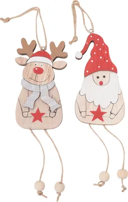 Produktbild von VBS Anhänger Elch und Santa "Sven", 2 Stück