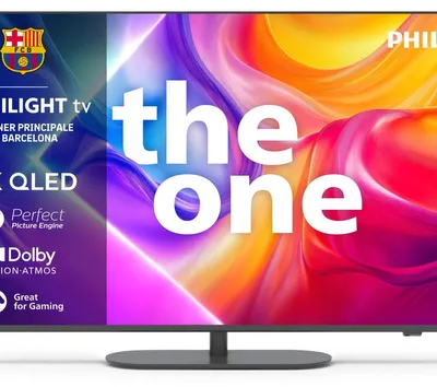 Immagine prodotto di Philips The One 75PUS9010 Smart TV QLED 4K 75'' Ambilight 3 Lati, Processore P5, Titan OS, Dolby Vision, Dolby Atmos, 144Hz, HDMI 2.1