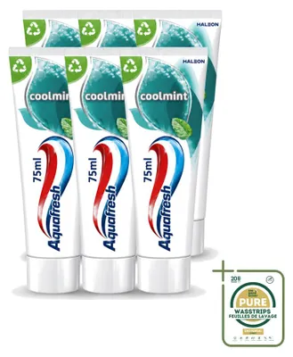 Produktbild von 6 x Aquafresh Coolmint Tandpasta - 75 ml - Vorratspackung - 6 Stücke