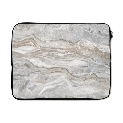 Produktbild von MuchoWow® Laptop Hülle 15 Zoll Marmor - Textur - Grau Laptoptasche - Laptoptasche - Sleeve - Rundum-Schutz