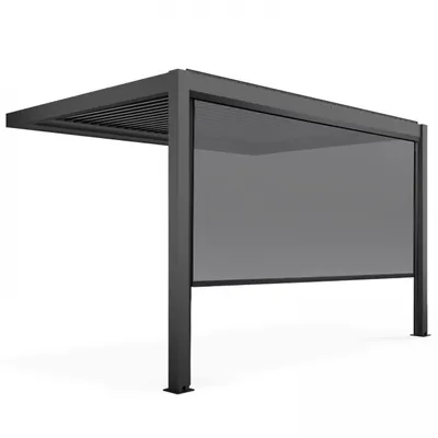Immagine prodotto di Pergola bioclimatica ad angolo 3x4m e 1 Tenda 373 x 234 m - Oviala Oia