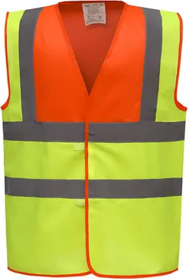Immagine prodotto di YOKO HVW100 | Gilet di sicurezza ad alta visibilità con 2 bande e bretelle - Colore: Arancione/giallo hi-vis - Taglia: S