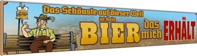 Produktbild von vianmo Holzschild 10x46 cm das schönste auf dieser Welt mein Bier Spruch Zitat