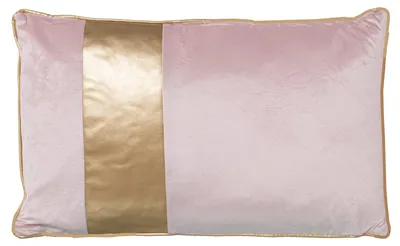 Samtkissen rechteckig 50x30 cm rosa gold Streifen