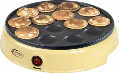 Produktbild von Naleśnikarka Bestron w stylu retro, z powłoką nieprzywierającą, Sweet Dreams, 800 W, żółta
