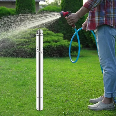 Image de Pompe à eau de puits profond, haute efficacité, construction durable, 220V, argent, EU