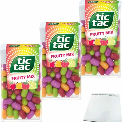 Produktbild von tic tac Fruity Mix 3er Pack (3x54g Dose) + usy Block
