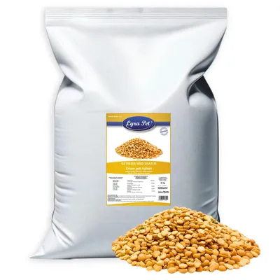 Productafbeelding van 25 kg Lyra Pet® gele erwten, gehalveerd