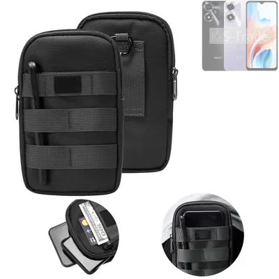 Produktbild von K-S-Trade Holster Gürtel Tasche kompatibel mit Oppo A2m Handy Tasche Schutz Hülle dunkel-grau viele Fächer, 1x