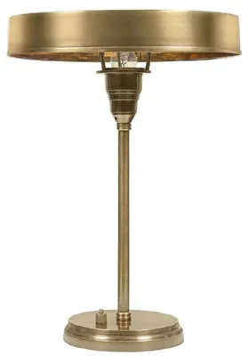 Produktbild von Casa Padrino Luxus Art Deco Tischleuchte Antik Messing Ø 38 x H. 53 cm - Runde Messing Schreibtischleuchte - Luxus Leuchten - Luxus Interior