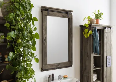 Produktbild von MASSIVMOEBEL24Spiegel Mango 65x6x110 grau lackiert RAILWAY #283
