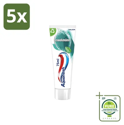 Produktbild von 5 x Aquafresh Coolmint Tandpasta - 75 ml - Großpackung - 5 Stücke