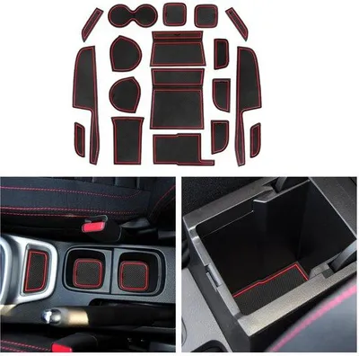 Immagine prodotto di Tappetini antiscivolo compatibili per console centrale, rossi, 2016-2024