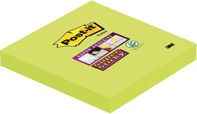 Obrázek produktu pro Samolepicí bločky Post-it® SuperSticky 654-6SA, 76 x 76 mm, limetkově zelená, 90 listů