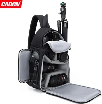 Obrázek produktu pro Profesionální, robustní, vodotěsná a proti opotřebení odolná černá brašna/batoh na fotoaparát pro digitální zrcadlovky